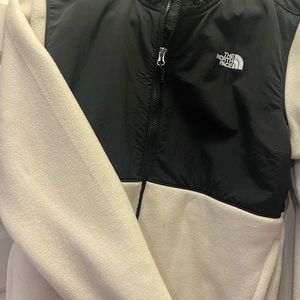 The North Face white & black fleece jacket